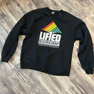 LRG Lifted Black Crewneck Sweatshirt with Multi-Color Logo